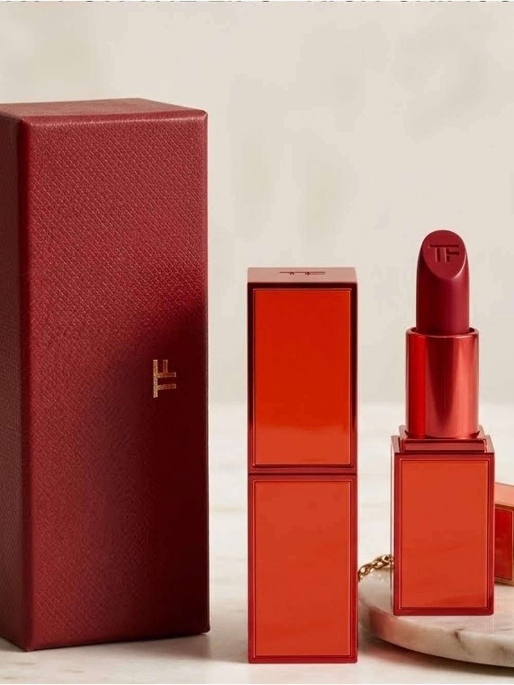 Tom Ford Bitter Peach Matte Lipstick- 16 Scarlet Rouge with case